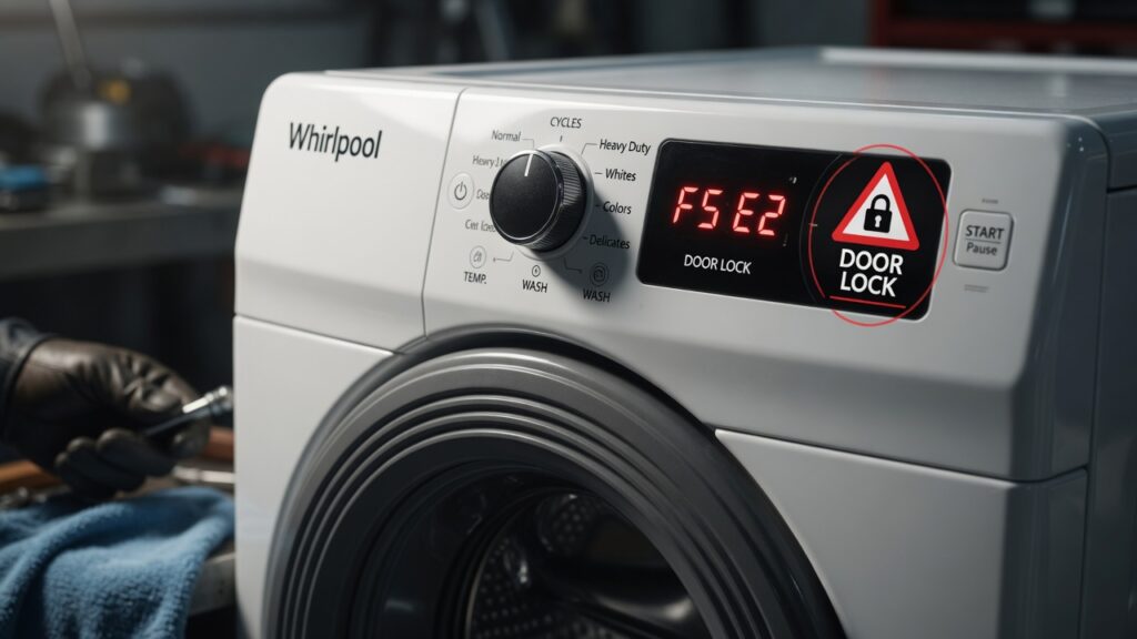 How to fix F5 E2 on Whirlpool washing machine door lock error