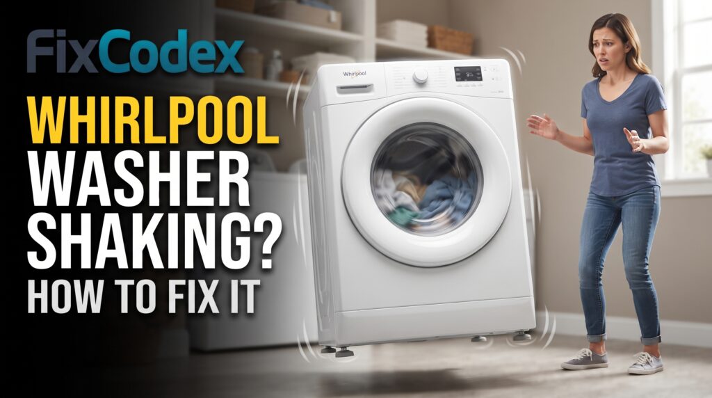 Whirlpool washer vibrating excessively during the spin cycle with tips for diagnosing and fixing excessive shaking.