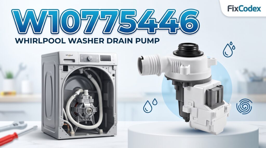 W10775446 Whirlpool washer drain pump replacement