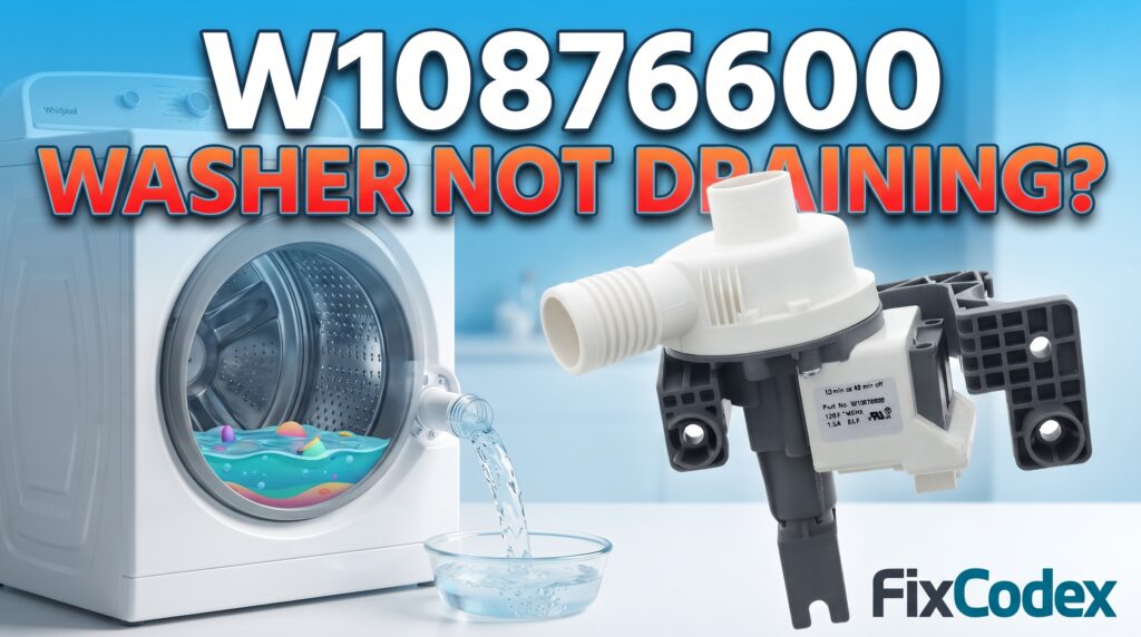 W10876600 Whirlpool washer drain pump replacement for washer not draining