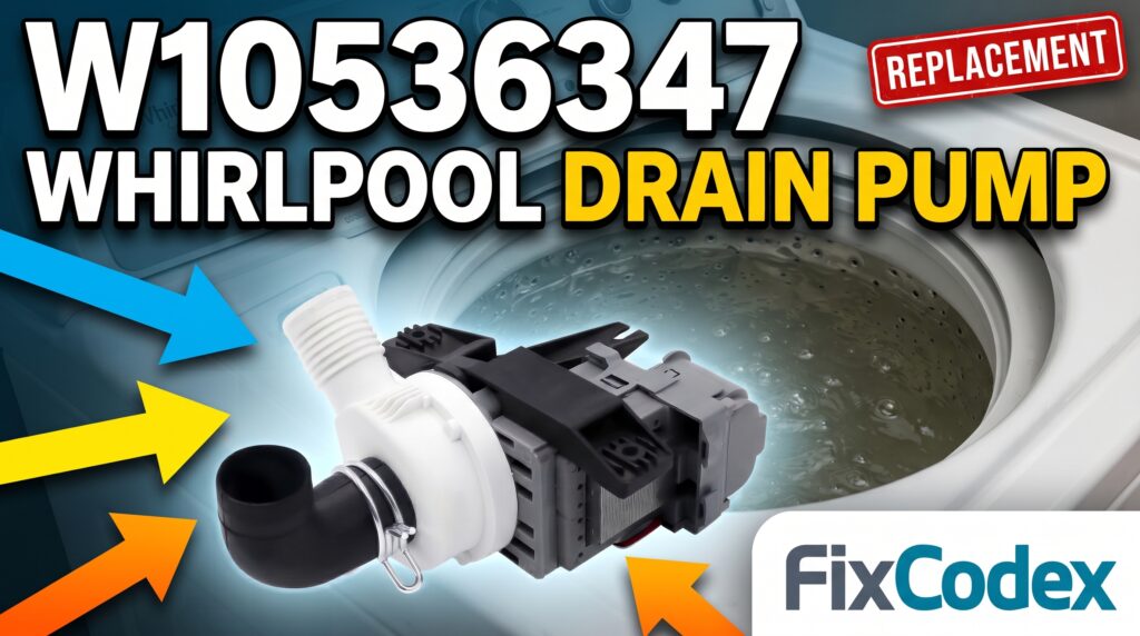 W10536347 Whirlpool washer drain pump replacement