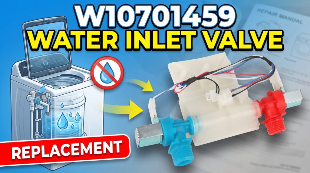 W10701459 Whirlpool washer water inlet valve replacement part