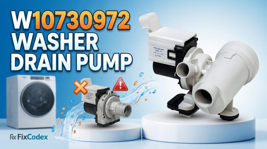 W10730972 Whirlpool washer drain pump replacement part