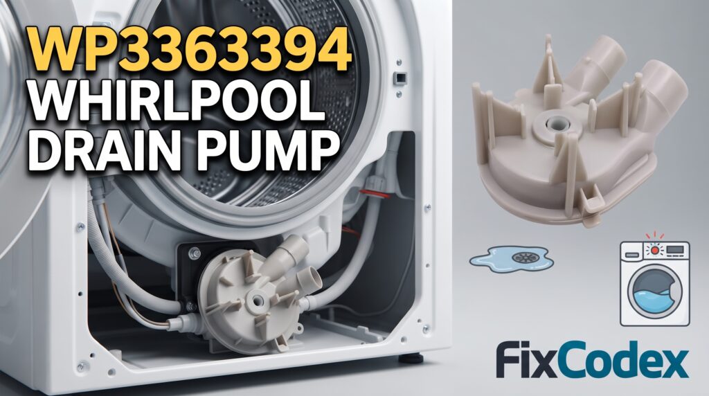 WP3363394 Whirlpool washer drain pump replacement part
