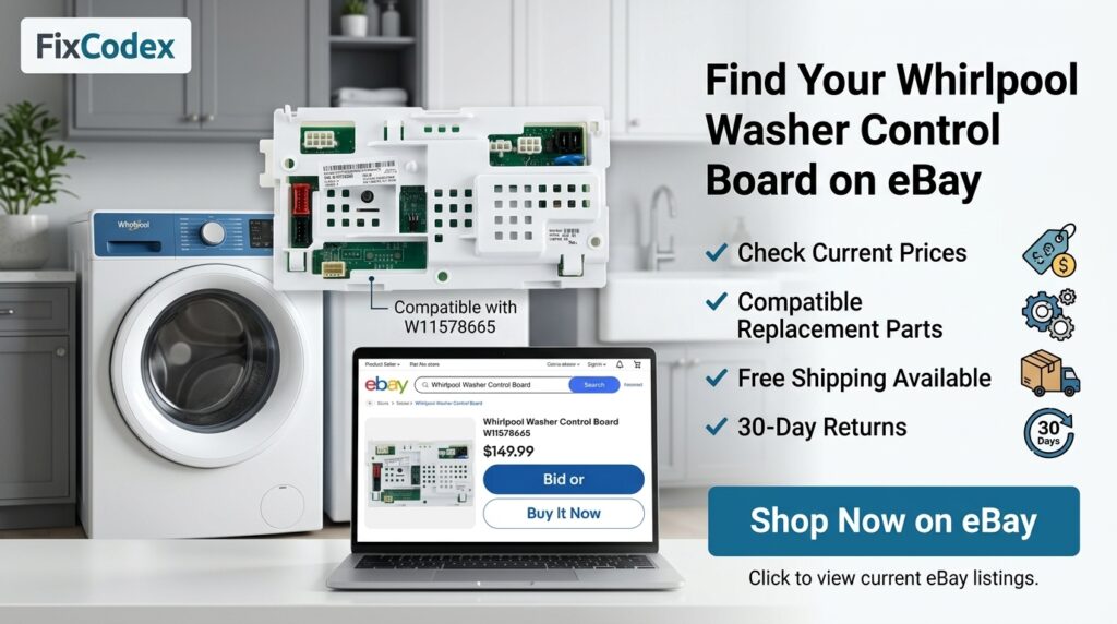 Find Whirlpool washer control boards on eBay with compatible replacement parts, price comparisons, free shipping, and return options.