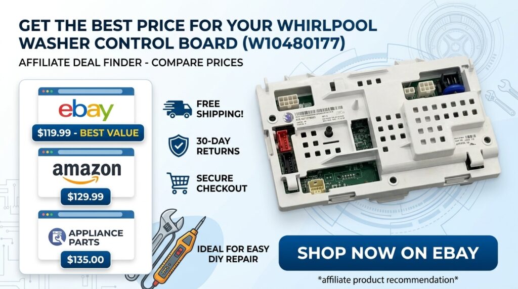 W10480177 Whirlpool washer control board with price comparison, free shipping, and 30-day return options on eBay.