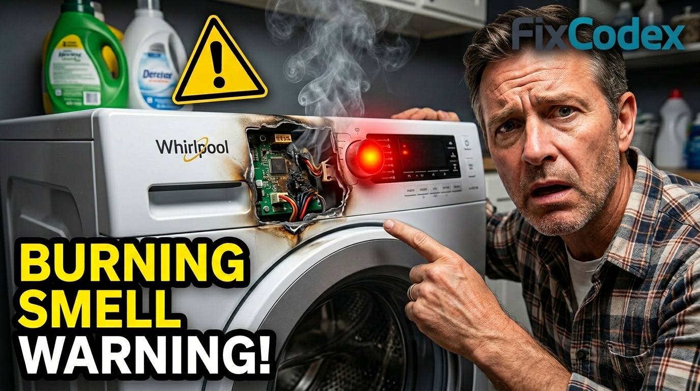 Whirlpool washer with a burning smell caused by a potentially damaged W11603810 control board