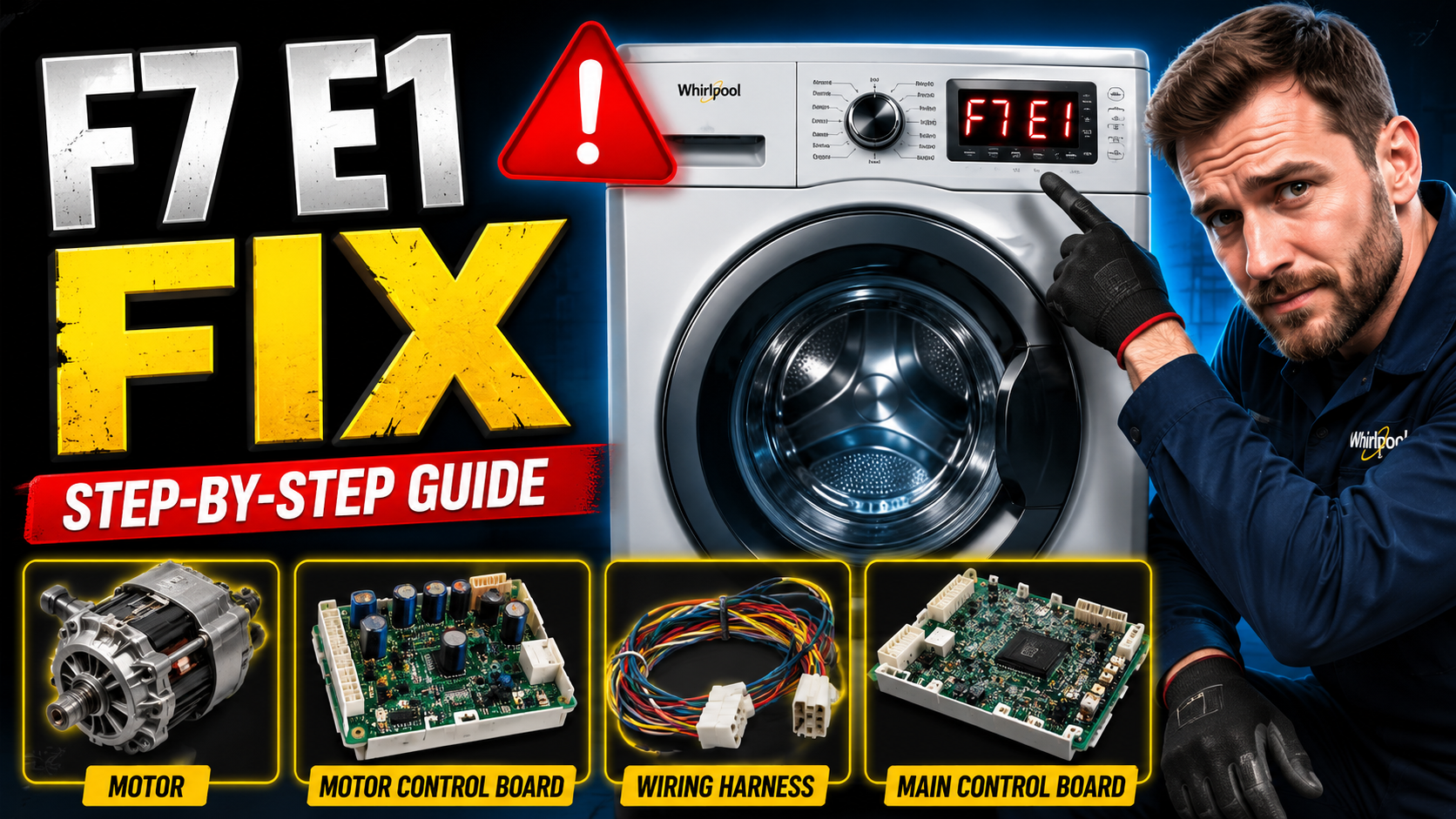 How to fix Whirlpool washer error code F7 E1