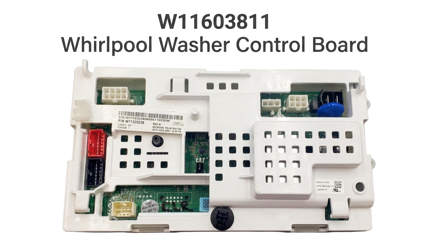 Whirlpool W11603811 washer control board for compatible top load washing machines