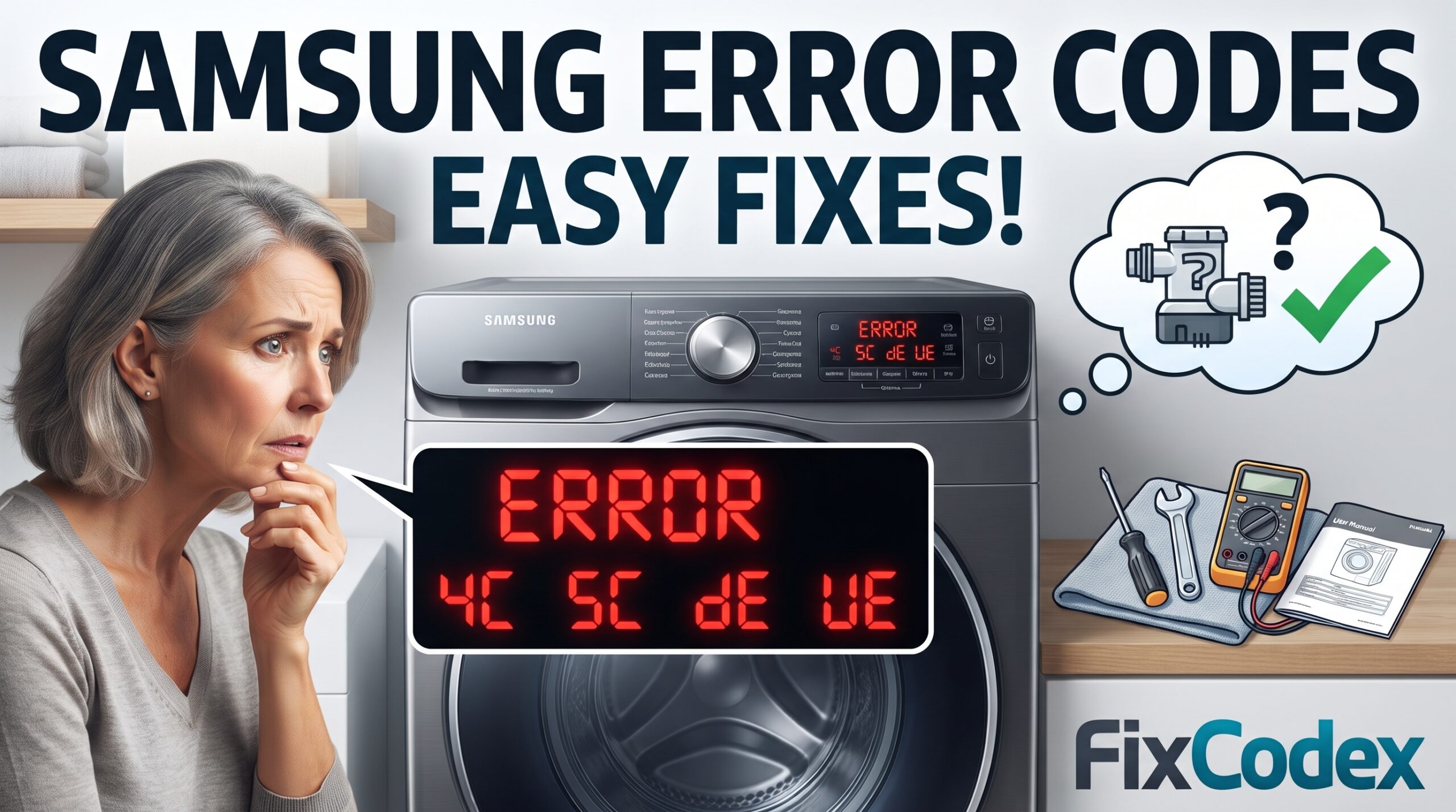 Samsung washer error codes complete list, meanings, and easy fixes
