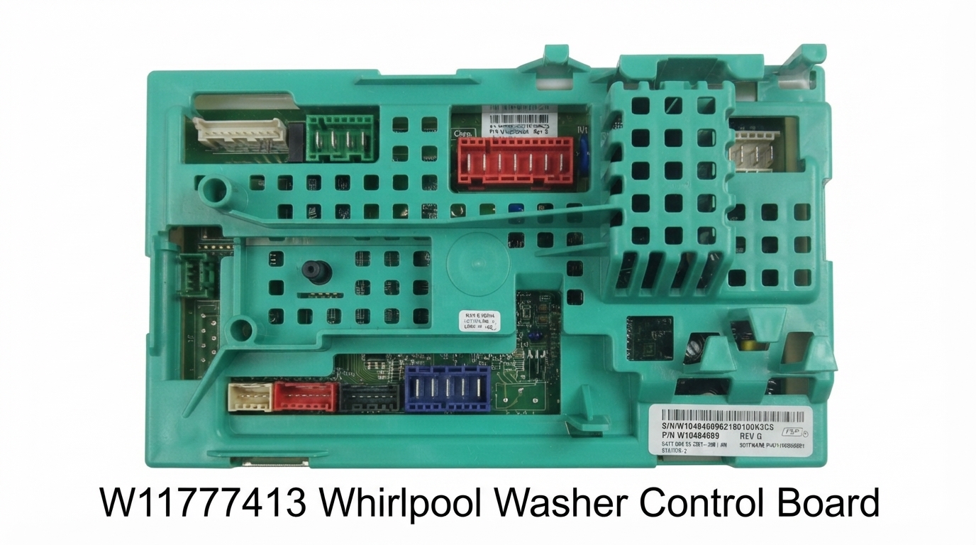 W11777413 Whirlpool Washer Control Board replacement for W11831578, W11298479, W11368855, W11712987, W11771704, W11771426, W11689483, W11299974, and W11447258.