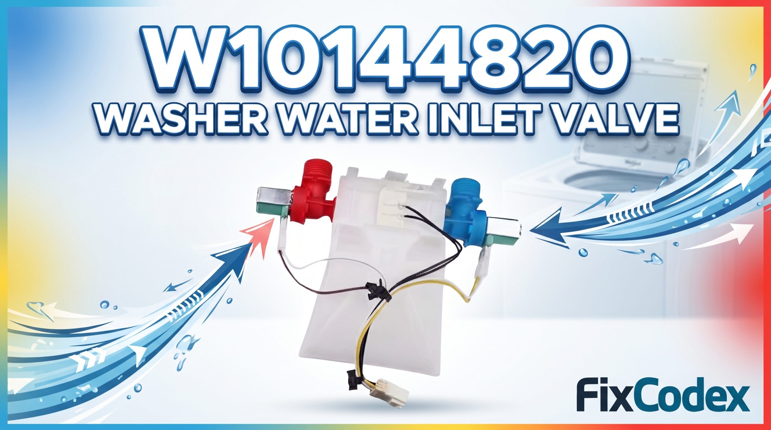W10144820 Whirlpool washer water inlet valve replacement part