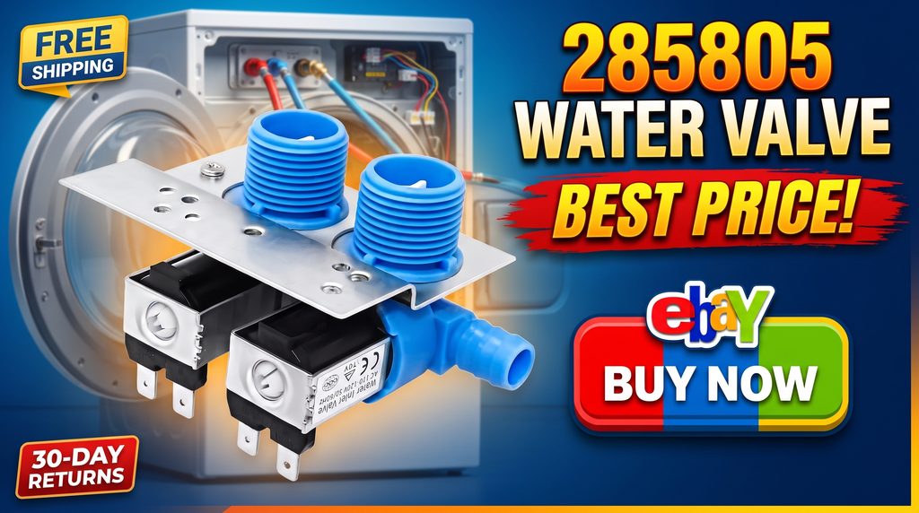 Buy the Whirlpool 285805 water inlet valve on eBay. Check the current price, free shipping availability, 30-day returns, and compatible replacement options before ordering.