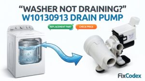 W10130913 Whirlpool washer drain pump replacement