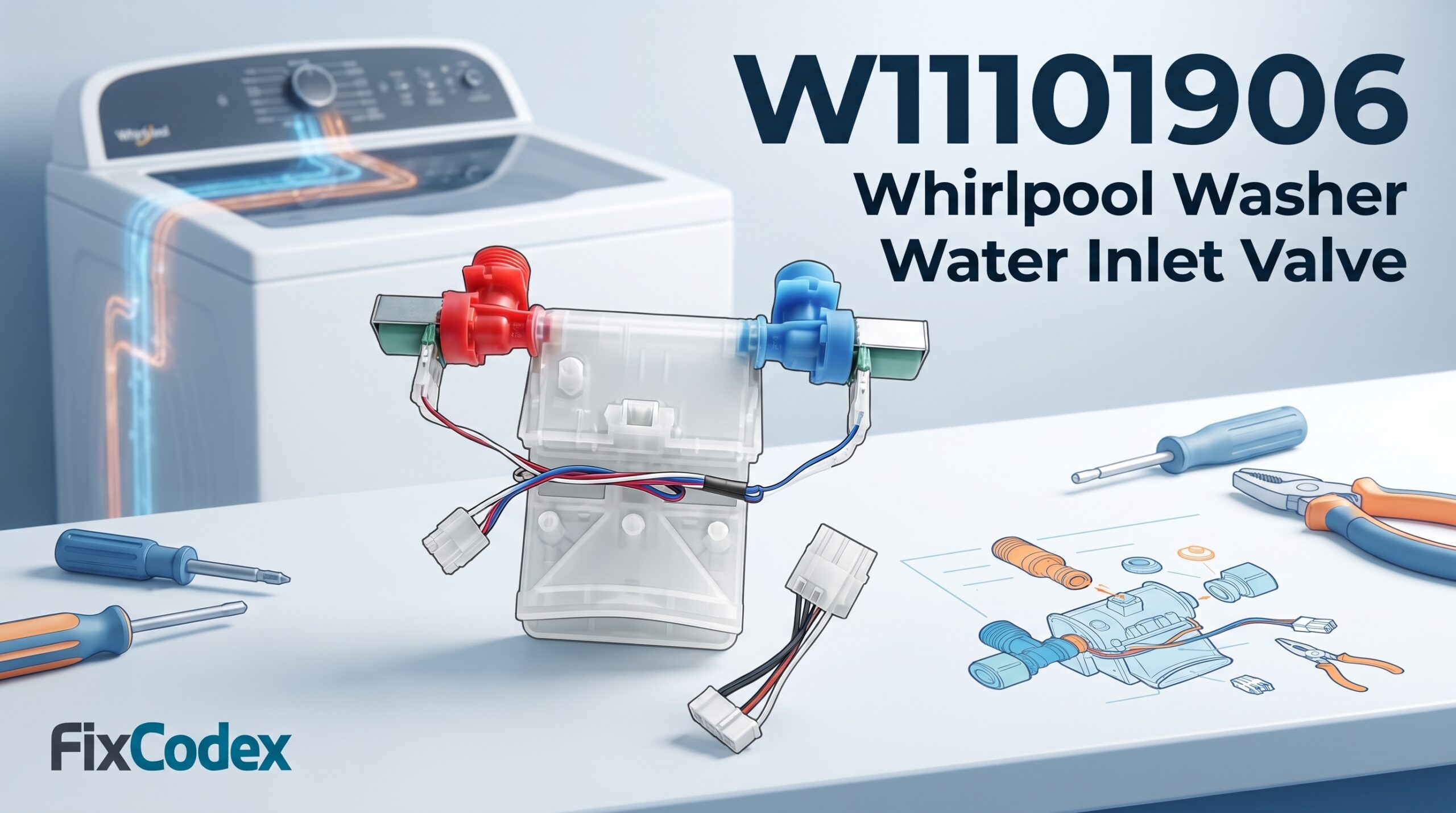 W11101906 Whirlpool washer water inlet valve