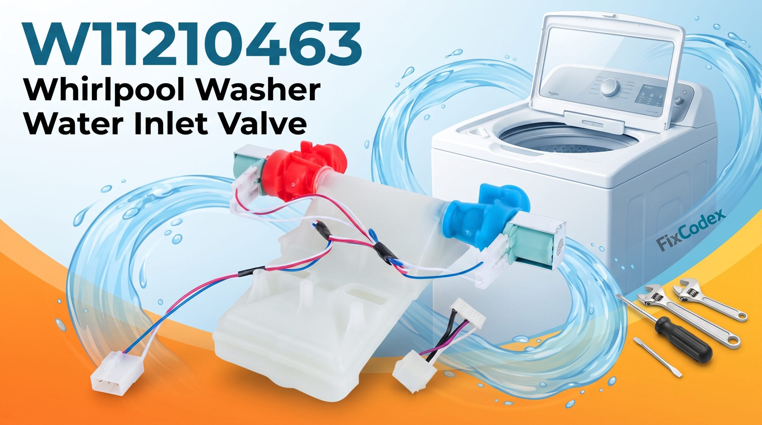 W11210463 Whirlpool washer water inlet valve replacement part