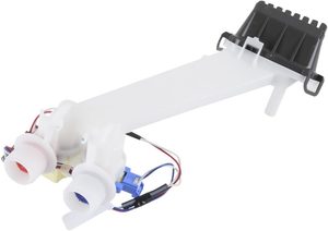 W11513255 Whirlpool washer water inlet valve replacement part. Compatible and cross-reference part numbers include W11513255, W11434044, and W11434045. Always verify the full washer model number before ordering.