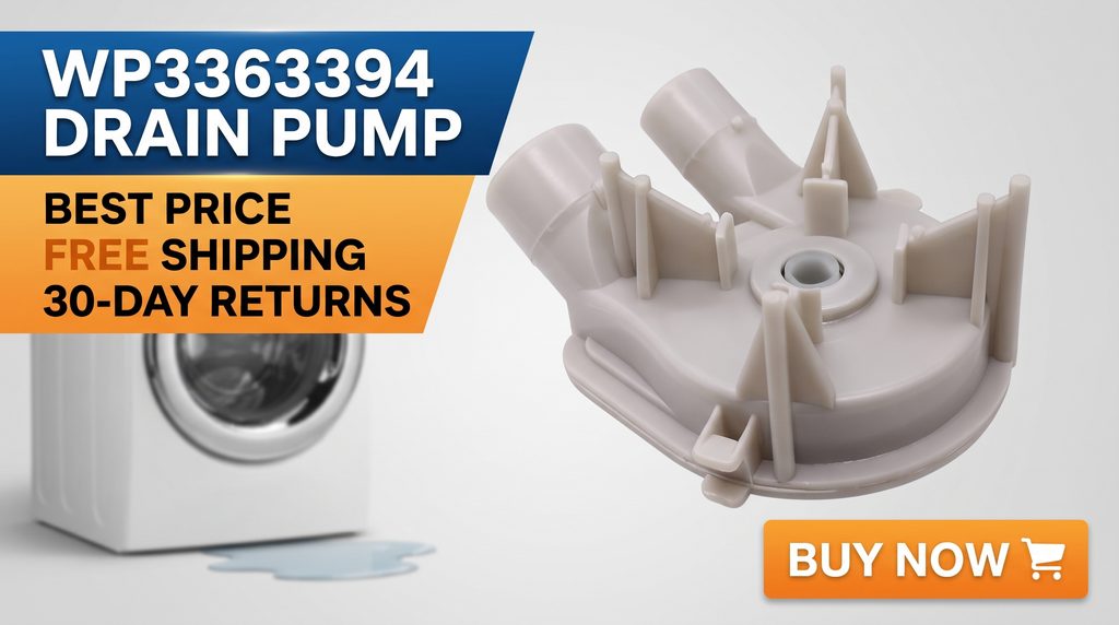Buy WP3363394 Whirlpool Washer Drain Pump with competitive pricing, free shipping, and 30-day returns. Compare the current offer and verify compatibility with your Whirlpool washer before ordering.